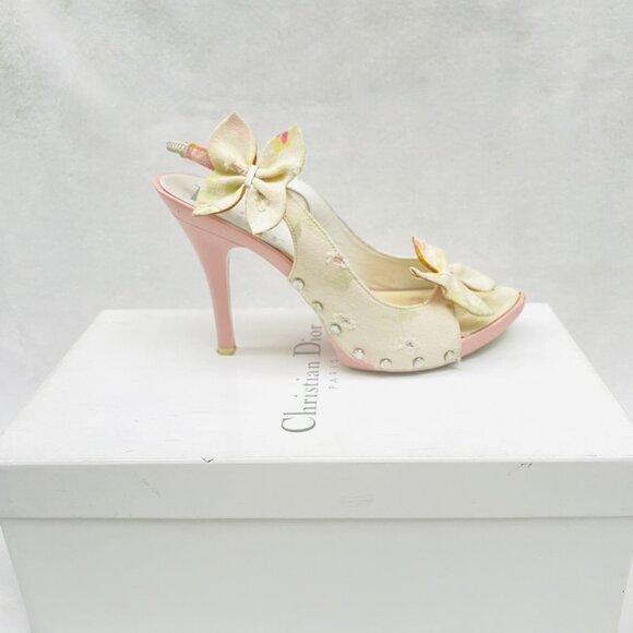 Auc Dior Monogram Vintage Diorissimo Pink Slingback/Sandals IT 36,5 US 6,5 - Picture 4 of 15